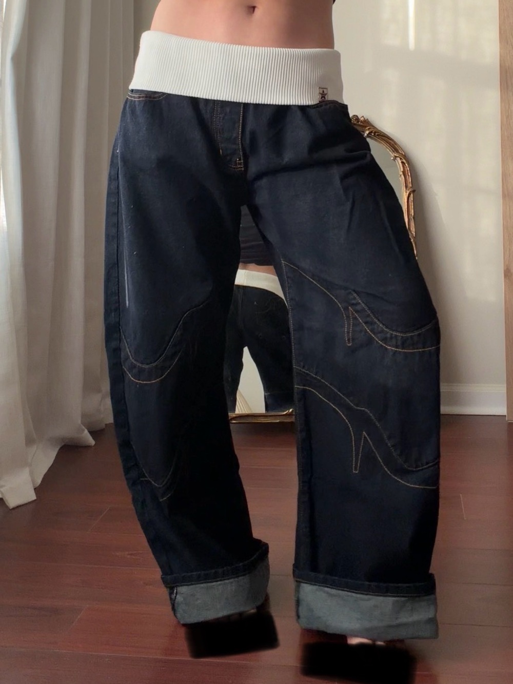 REVICE fold over VICE JEAN in INDIGO BABY